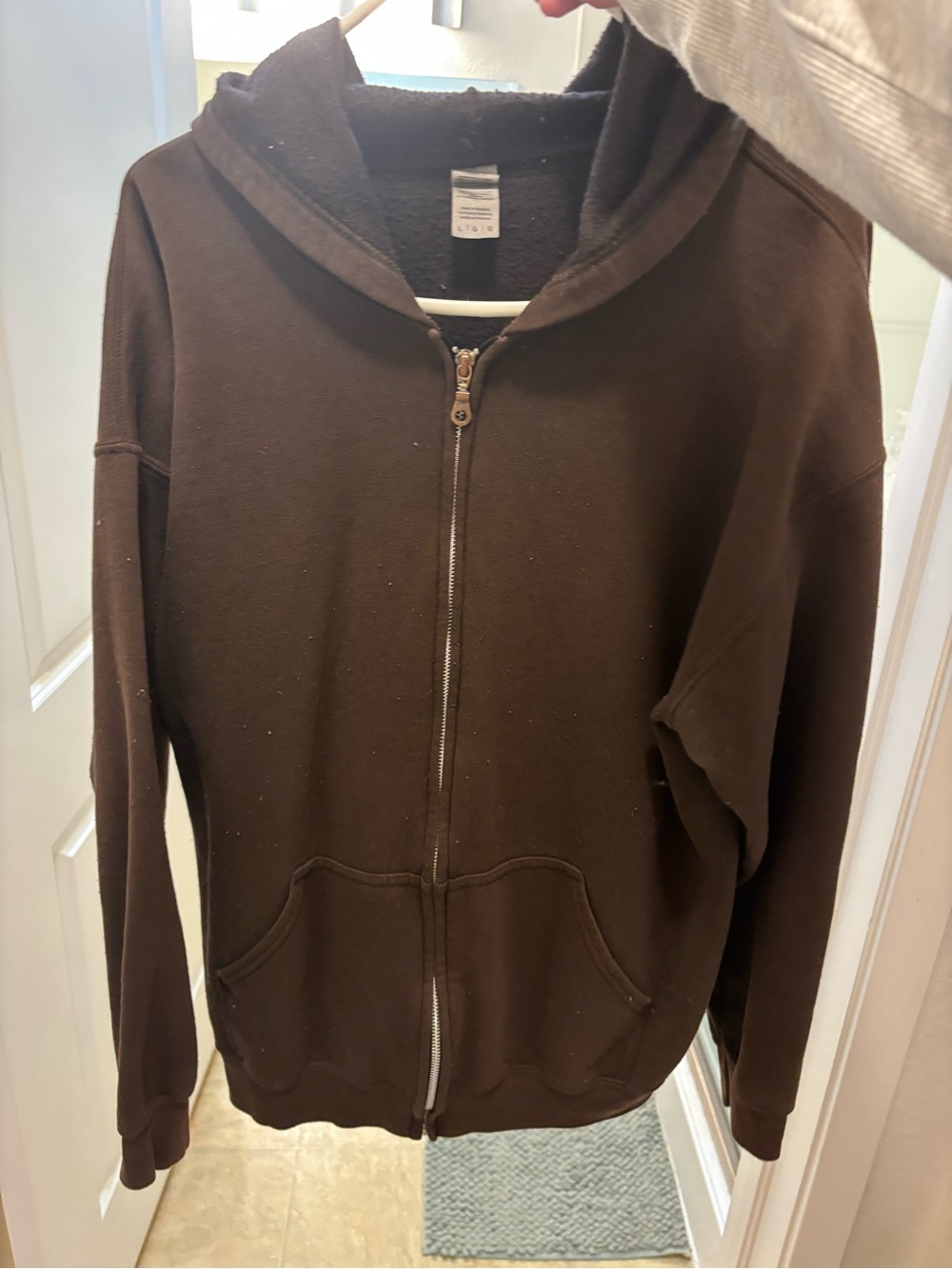 Gildan Brown Full-Zip Hooded Sweatshirt